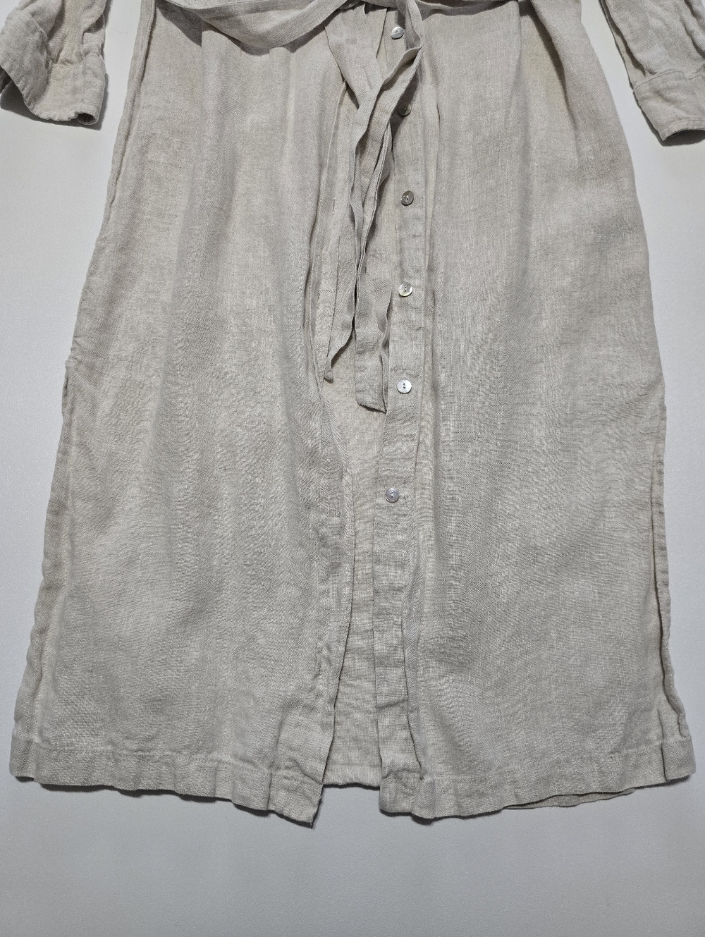 Fifteen Twenty Midi Length Shirtdress Long Sleeves Collar Linen Size S - Picture 3 of 13
